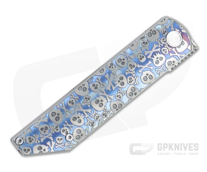 D Rocket Design Revenge Front Flipper "Crossbones" Engraved M390 Titanium Liner Lock Folder 0024 4 D Rocket Design Revenge Front Flipper "Crossbones" Engraved M390 Titanium Liner Lock Folder 0024 - Image 2