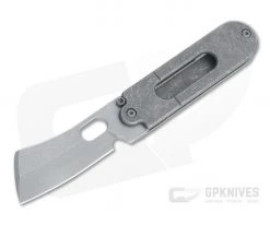 Serge Knife Co. Mid-Tech Bean Cleaver Acid Washed Nitro-V Titanium Slip Joint Top Flipper 005