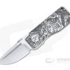D Rocket Design x SG Knives Angler Gryphon EDC Flipper Satin Elmax Milled Titanium Folder 0072