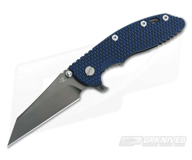 Hinderer Knives XM-18 3.5" Black-Blue Fatty Wharncliffe Anthracite DLC 3 Hinderer Knives XM-18 3.5" Black-Blue Fatty Wharncliffe Anthracite DLC