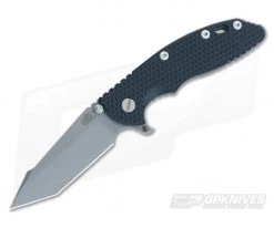 Hinderer Knives XM-18 3.5" Black-Blue Fatty Harpoon Tanto Working Finish #2