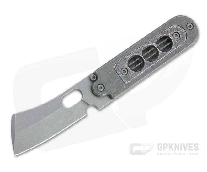 Serge Knife Co. Bean Flipper Mid-Tech Cleaver Acid Washed Nitro-V Copper Window Titanium Slip Joint 013 3 Serge Knife Co. Bean Flipper Mid-Tech Cleaver Acid Washed Nitro-V Copper Window Titanium Slip Joint 013