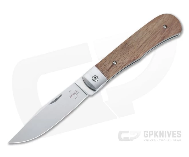 Boker Plus Bonfire Trapper Satin D2 Bubinga Wood Liner Lock Front Flipper 01BO181 3 Boker Plus Bonfire Trapper Satin D2 Bubinga Wood Liner Lock Front Flipper 01BO181