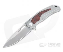 Boker Plus Burnley Aphex Mini Satin VG10 Red Marble Carbon Fiber Titanium Flipper 01BO197