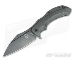 Fox Knives Bastinelli Shadow Elmax Black Stonewash Titanium Frame Lock Flipper 533TI