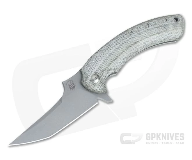 Fox Geco Bastinelli Stonewashed N690Co Green Canvas Micarta Titanium Frame Lock Flipper 01FX874 3 Fox Geco Bastinelli Stonewashed N690Co Green Canvas Micarta Titanium Frame Lock Flipper 01FX874