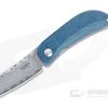 MCusta Petit San Mai Damascus Blue/Black Jute Micarta Liner Lock Front Flipper 0212D -Outlet Flippers Store 0212d 1