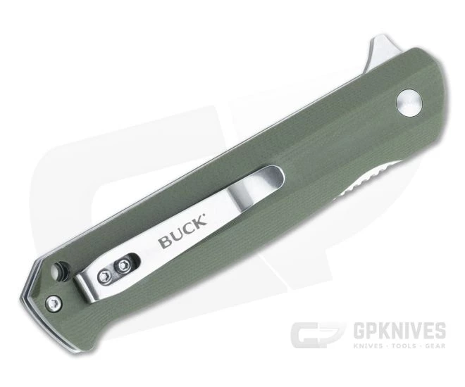 Buck 251 Langford Stainless Steel Green G10 Liner Lock Flipper Folding Knife 0251GRS 4 Buck 251 Langford Stainless Steel Green G10 Liner Lock Flipper Folding Knife 0251GRS - Image 2