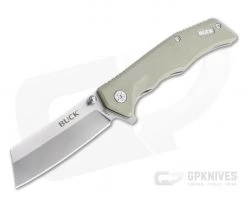 Buck 252 Trunk Cleaver Stainless Steel Tan G10 Liner Lock Flipper Folding Knife 0252TNS