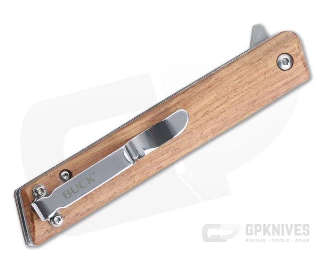 Buck 256 Decatur Stainless Steel Guibourtia Ehie wood Liner Lock Flipper Folding Knife 0256BRS 4 Buck 256 Decatur Stainless Steel Guibourtia Ehie wood Liner Lock Flipper Folding Knife 0256BRS - Image 2