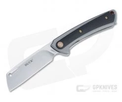 Buck 263 HiLine Cleaver Stonewashed D2 Black G10 Frame Lock Flipper 0263GYS