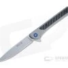 Buck 264 Cavalier Stonewashed Drop Point Carbon Fiber Frame Lock Flipper 0264GYS -Outlet Flippers Store 0264gys 1
