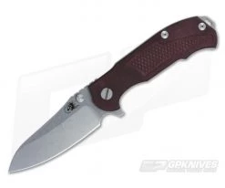Hinderer Knives MP-1 Maroon Micarta 3.25" Stonewashed Flipper