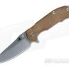Hinderer Knives MP-1 Natural Micarta 3.25" Stonewashed Flipper