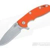 Hinderer Knives XM-18 3" Orange Slicer Flipper Stonewash -Outlet Flippers Store 0338 1