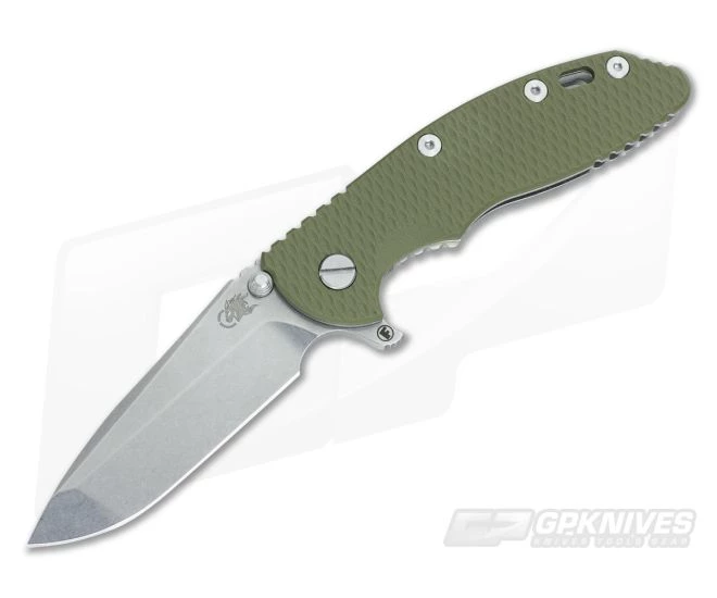 Hinderer Knives XM-18 3.5" OD Green Fatty Spanto Stonewash 3 Hinderer Knives XM-18 3.5" OD Green Fatty Spanto Stonewash