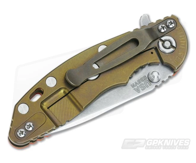Hinderer Knives XM-18 3" Orange Spearpoint Battle Bronze 4 Hinderer Knives XM-18 3" Orange Spearpoint Battle Bronze - Image 2