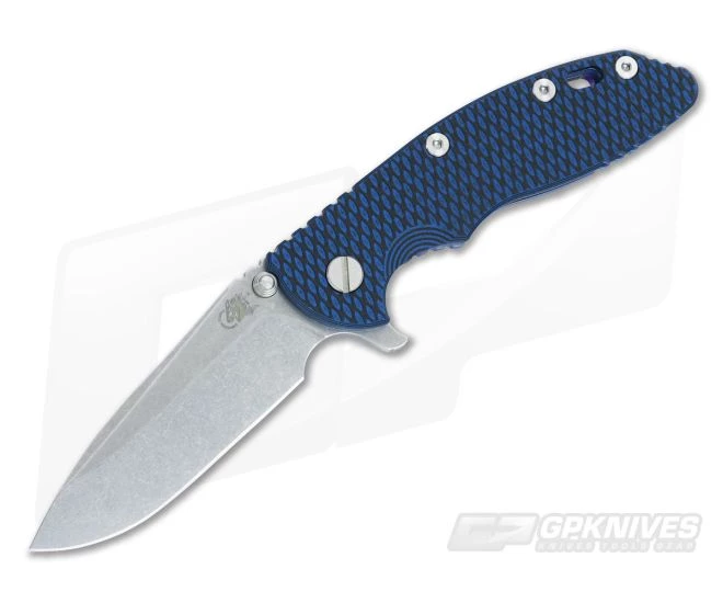 Hinderer Knives XM-18 3.5" Blue-Black Spearpoint Flipper Battle Blue Frame 3 Hinderer Knives XM-18 3.5" Blue-Black Spearpoint Flipper Battle Blue Frame
