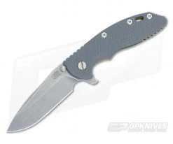 Hinderer Knives XM-18 3.5" Gray Spearpoint Flipper Battle Bronze Frame