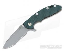 Hinderer Knives XM-18 3" Dark Green Recurve WF Battle Bronze Flipper