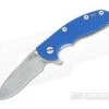 Hinderer Knives XM-18 3" Blue Recurve Stonewashed Flipper -Outlet Flippers Store 0430
