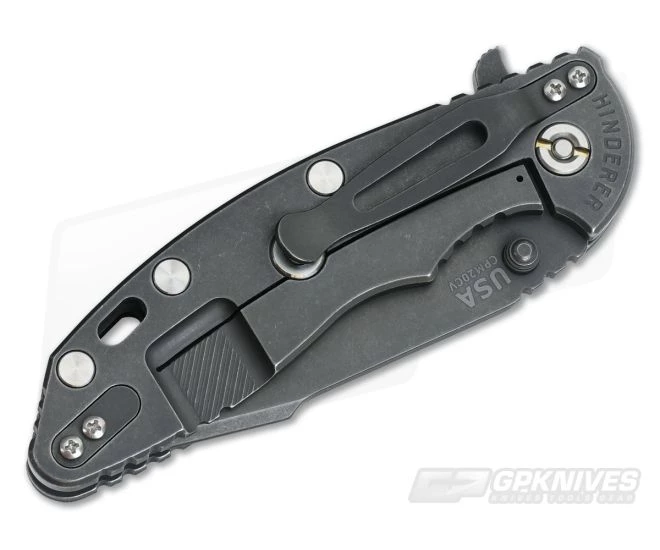 Hinderer Knives XM-18 3.5" Blue/Black Harpoon Spanto Battle Black DLC Flipper #2 4 Hinderer Knives XM-18 3.5" Blue/Black Harpoon Spanto Battle Black DLC Flipper #2 - Image 2