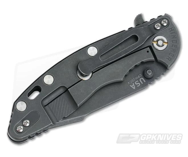 Hinderer Knives XM-18 3.5" Blue/Black Harpoon Spanto Battle Black DLC Flipper #1 4 Hinderer Knives XM-18 3.5" Blue/Black Harpoon Spanto Battle Black DLC Flipper #1 - Image 2