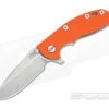 Hinderer Knives XM-18 3" Orange SpearPoint Stonewashed Flipper