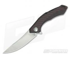 Zero Tolerance 0462 Red and Black Carbon Fiber 20CV Flipper