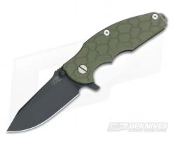 Hinderer Knives Jurassic Black DLC 3.25" OD Green G10 SpearPoint