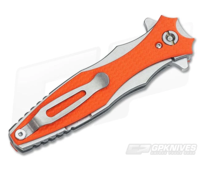 Hinderer Knives Maximus 3.5" Folding Dagger Orange G10 Satin Standoff 4 Hinderer Knives Maximus 3.5" Folding Dagger Orange G10 Satin Standoff - Image 2