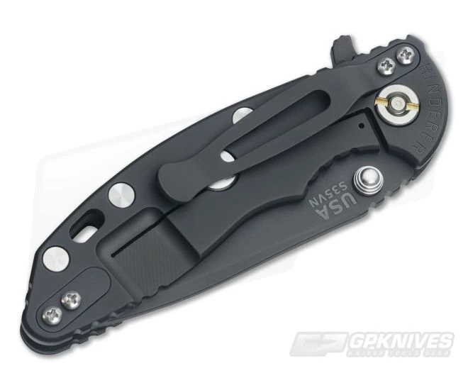Hinderer Knives XM-18 3" Blue/Black Spanto Black DLC Flipper #1 4 Hinderer Knives XM-18 3" Blue/Black Spanto Black DLC Flipper #1 - Image 2