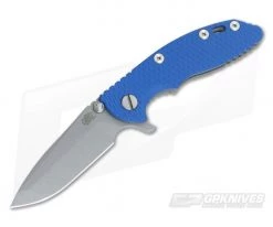 Hinderer Knives XM-18 3" Blue Spanto Working Finish Flipper