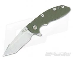 Hinderer Knives XM-18 3" OD Green Harpoon Tanto Stonewashed Flipper