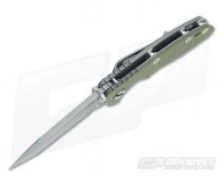 Hinderer Knives XM-18 3" OD Green Harpoon Tanto Working Finish Flipper -Outlet Flippers Store 0489 3
