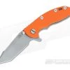 Hinderer Knives XM-18 3" Orange Harpoon Tanto Working Finish Flipper -Outlet Flippers Store 0490 1
