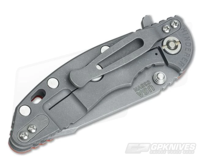 Hinderer Knives XM-18 3" Orange Harpoon Tanto Working Finish Flipper 4 Hinderer Knives XM-18 3" Orange Harpoon Tanto Working Finish Flipper - Image 2