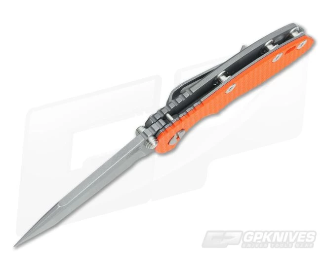 Hinderer Knives XM-18 3" Orange Harpoon Tanto Working Finish Flipper 5 Hinderer Knives XM-18 3" Orange Harpoon Tanto Working Finish Flipper - Image 3