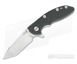 Hinderer Knives XM-18 3" Green/Black Harpoon Tanto Stonewashed Flipper