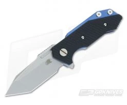 Hinderer Knives Half Track Tanto 20CV Black G10 Stonewash Blue
