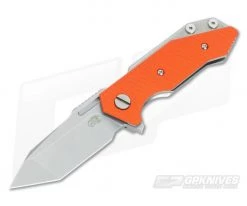 Hinderer Knives Half Track Tanto 20CV Orange G10 Stonewash Finish