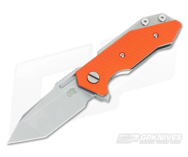 Hinderer Knives Half Track Tanto 20CV Orange G10 Stonewash Finish 3 Hinderer Knives Half Track Tanto 20CV Orange G10 Stonewash Finish