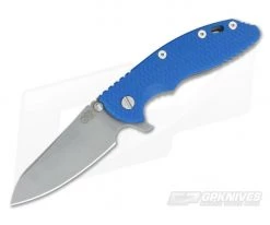 Hinderer Knives XM-18 3.5" GEN 5 Sheepsfoot Working Finish 20CV Blue G10