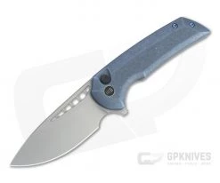 WE Knives x Ferrum Forge Mini Malice Blasted 20CV Stonewashed Blue Button Lock Flipper WE054BL-3