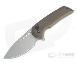 WE Knives x Ferrum Forge Mini Malice Blasted 20CV Stonewashed Bronze Button Lock Flipper WE054BL-4