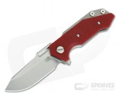 Hinderer Knives Half Track Tri-Way Spear Point Stonewash 20CV Red G10