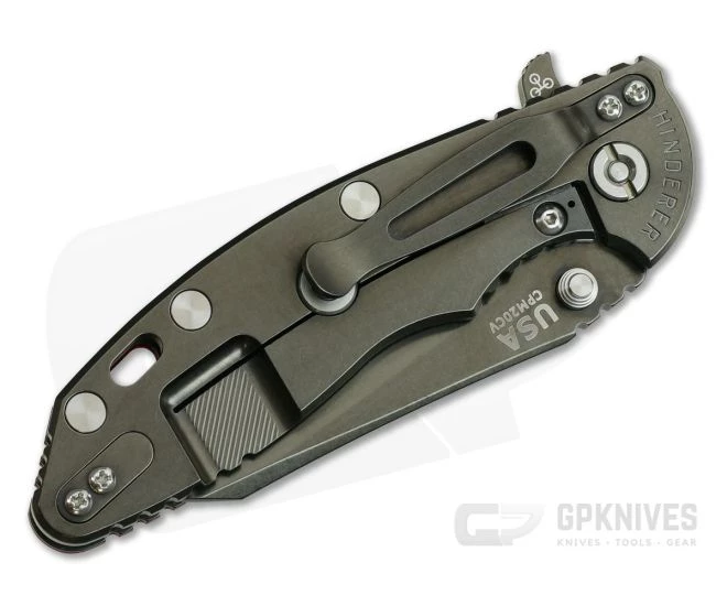 Hinderer Knives XM-18 3.5" Red Fatty Wharncliffe Tri-Way Stonewashed DLC Black 20CV 4 Hinderer Knives XM-18 3.5" Red Fatty Wharncliffe Tri-Way Stonewashed DLC Black 20CV - Image 2