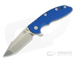 Hinderer XM-18 3.5" Tri-Way Flipper Harpoon Spanto Stonewashed S35VN Blue G10