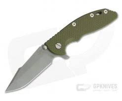 Hinderer XM-18 3.5" Tri-Way Flipper Harpoon Spanto Working Finish S35VN Green G10