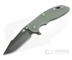 Hinderer XM-18 3.5" Tri-Way Flipper Harpoon Spanto Stonewashed Black DLC S35VN Translucent G10